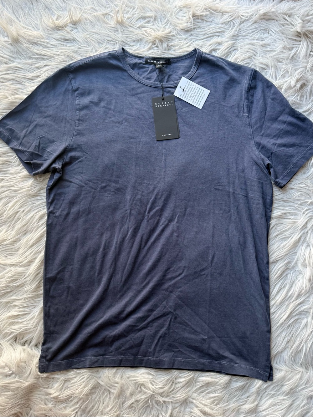 NWT Robert Barakett Kentville T-Shirt Medium Marine Blue Garment Dyed Cotton